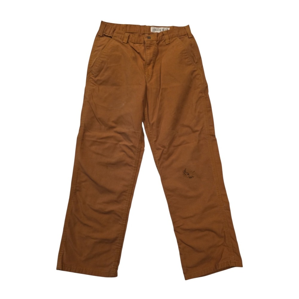 Carhartt Dungaree Fit Pants 31x30 Duck Brown Distressed Workwear Utility